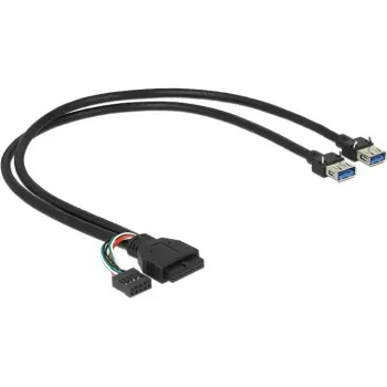 USB kabelis DeLOCK 0,45m 2 x USB 3.0 A USB 2.0 kontaktdakta