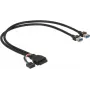 USB kabelis DeLOCK 0,45m 2 x USB 3.0 A USB 2.0 kontaktdakta