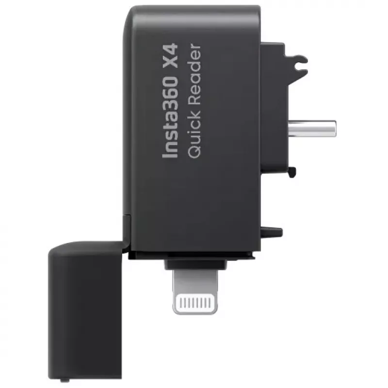 Karšu lasītājs Insta360 X4 Quick Reader USB-C tipa Lightning melns