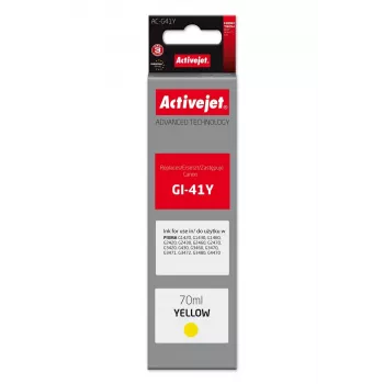 Tintes pudele ActiveJet AC-G41Y Canon printeriem, aizstājējs Canon GI-41Y, 70 ml, dzeltena, uz krāsvielu bāzes