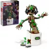 LEGO Marvel Dejojošais Groot būvējama animēta rotaļlieta darbības figūra Galaktikas sargi tēls bērnu ar roku darbināms interaktīvs rotaļu komplekts supervaronis