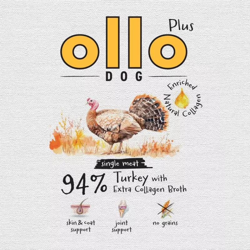 Ollo Plus Kolagen turkey 400g dog food can