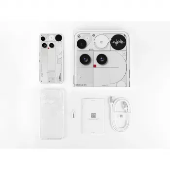 Nothing Phone (3) Balts - 5G viedtālrunis - Dual-SIM - RAM 12 GB / Iekšējā atmiņa 256 GB - OLED displejs - 6,67 (A10000023)