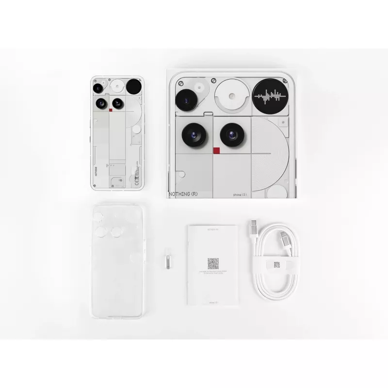 Nothing Phone (3) Balts - 5G viedtālrunis - Dual-SIM - RAM 12 GB / Iekšējā atmiņa 256 GB - OLED displejs - 6,67 (A10000023)