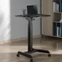 Pārnēsājams datorgalds ar riteņiem, sēd-stāv galds, regulējams augstumā līdz maks. 113 cm, noliecams līdz 30 grādiem, melns