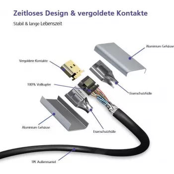 DisplayPort kabelis helos 288444 8K 2,0 m melns