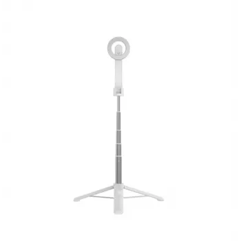 Pašbildeņu nūja FIXED FIXSN-M-WH — Bluetooth salokāma alumīnija nūja, maksimālais garums 72 cm, balta