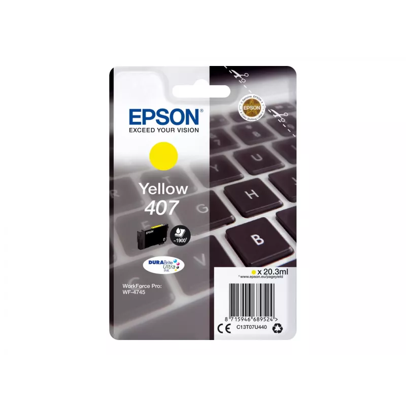 Epson WF-4745 tintas kasetne 1 gab. Oriģināla augstas (XL) ražības dzeltena