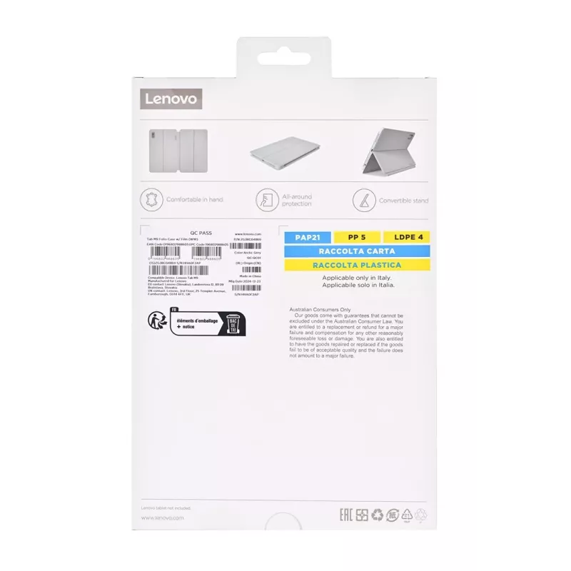 Lenovo ZG38C04869 planšetdatora maciņš 22.9 cm (9 collas) Folio pelēks