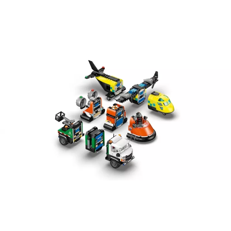 LEGO CITY 60505 Lidmašīna, Servisa Kravas Automašīna un Gaisa Spilvenu Kuģis