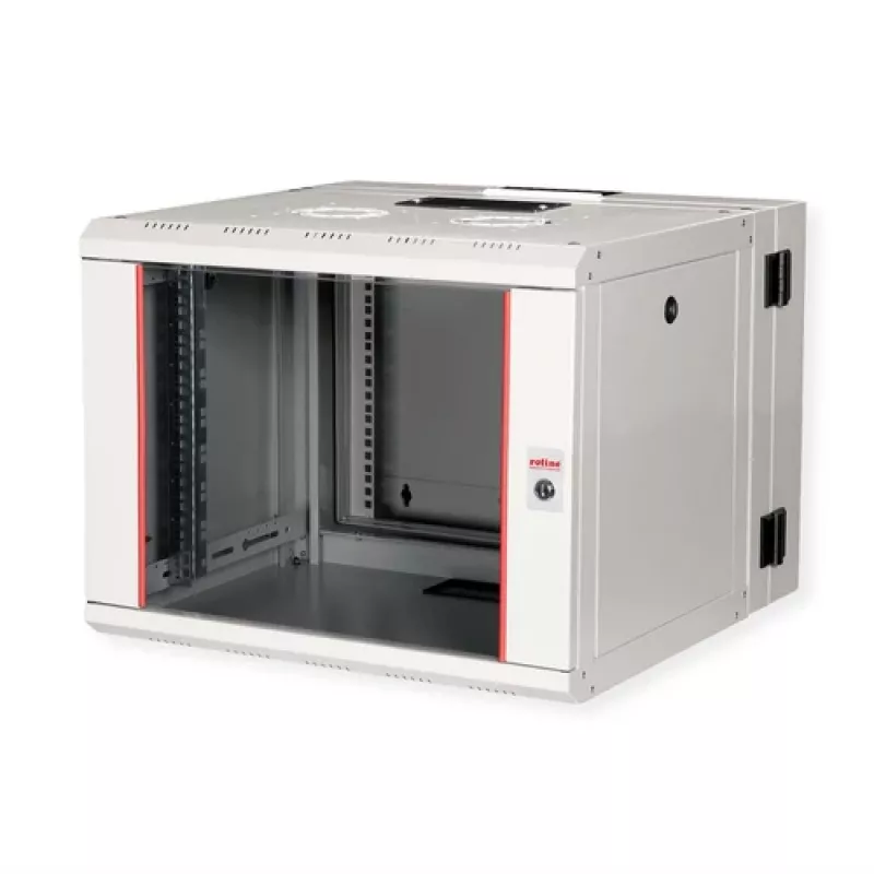 ROLINE 19 collu sienas montāžas skapis Pro 7U, 600x600 PxD, divdaļīgs šarnīrsavienojums, pelēks, IP20, 50 kg izturība