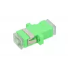 Optisko šķiedru adapters Extralink SC/APC vienmoda vienvirziena ar caurspīdīgiem putekļu vāciņiem, zaļš