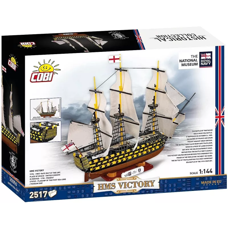Būvkomplekts Cobi HMS Victory — 2517 detaļas, detalizēts vēsturiskas burinieka modelis