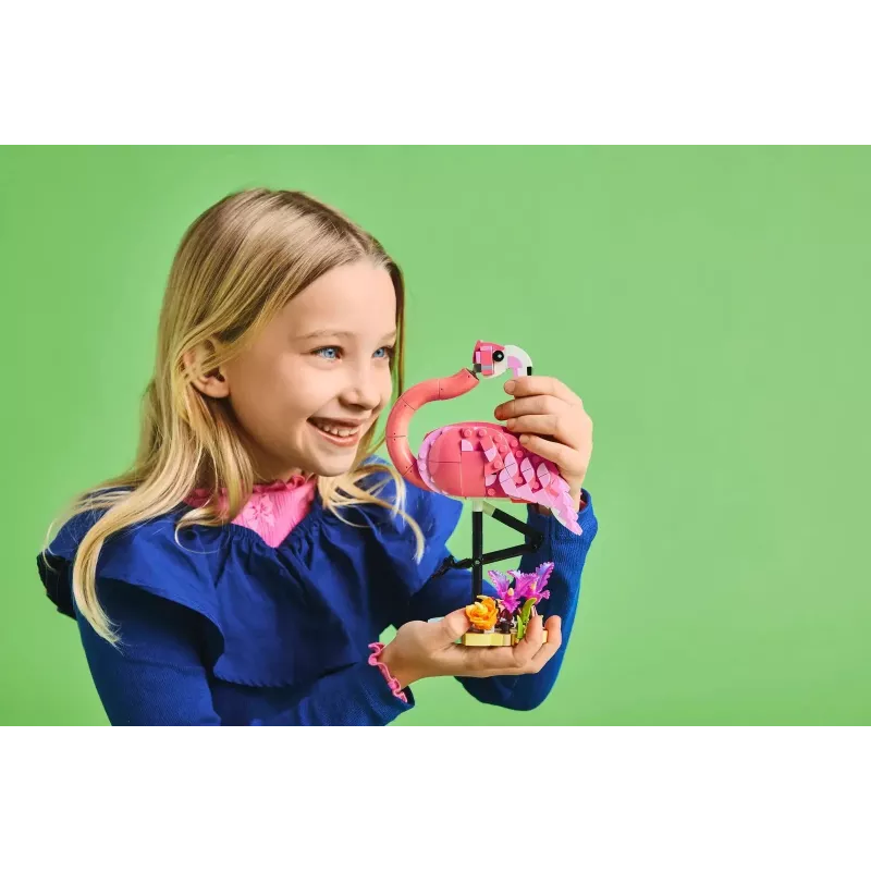 LEGO Creator 3-in-1 Pink Flamingo 31170 būvējamo modeļu komplekts, 288 detaļas, augstums 230 mm, ieteicamais vecums 8+