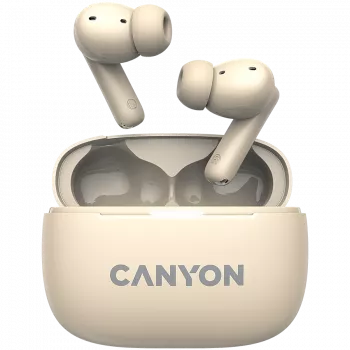 Canyon CNS-TWS10BG Bezvadu austiņas un mikrofons True Wireless Stereo (TWS) Iekšauss zvaniem/mūzikai/sportam/ikdienas lietošanai USB Type-C Bluetooth Bēšs (CNS-TWS10BG)