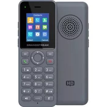 Grandstream DP725 DECT bezvadu HD klausule, 1,8 collu TFT krāsu displejs, 20 SIP konti/līnijas, push-to-talk, pelēka