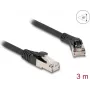 Tīkla kabelis DeLOCK RJ45 Cat.8.1 S/FTP 45° leņķī 3m melns