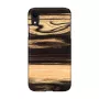 Telefona maciņš man and wood iPhone XR — balta melnkoka melna koka aizmugure, aizsargapvalks