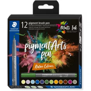 Otu pildspalvu komplekts Staedtler Pigment Arts Nature Colors 12 gab.