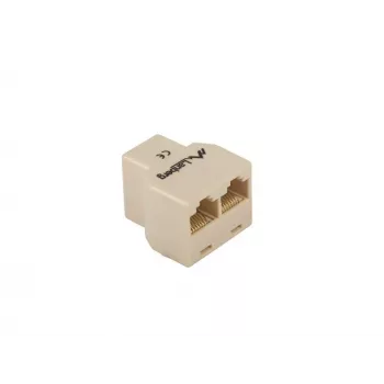 Lanberg AD-RJ45-2RJ45-OU tīkla sadalītājs, bēšs
