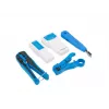 LANBERG kabeļu presēšanas instrumentu komplekts NT-0302 — RJ-45 presētājs, plastmasas rokturi, pārnēsāšanas futrālis, ieslēgšanas/izslēgšanas slēdzis, daudzkrāsains