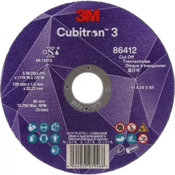 3M 86647 - Griešanas disks - Metālam - Keramikas šķiedra - 12250 RPM - Apaļš - 2,22 cm (7100304306)