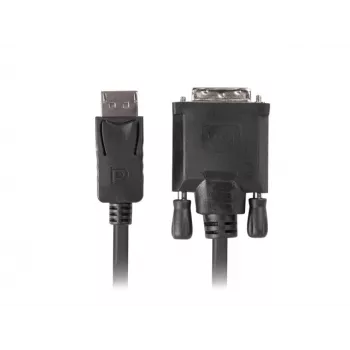 Video kabeļa adapteris LANBERG DisplayPort uz DVI-D CA-DPDV-10CU-0018-BK, 1,8 m, melns