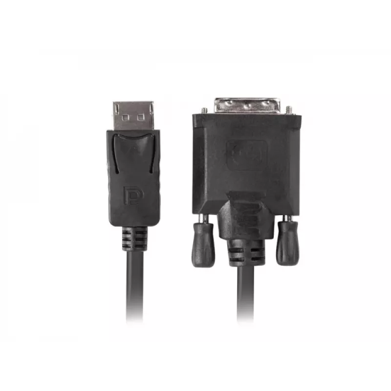 Video kabeļa adapteris LANBERG DisplayPort uz DVI-D CA-DPDV-10CU-0018-BK, 1,8 m, melns