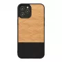 Telefona maciņš Man and Wood iPhone 12 / 12 Pro — siļķu kaula nero melns apdare