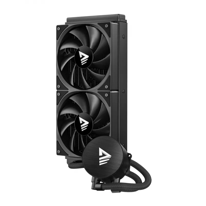 Šķidruma dzesēšanas komplekts SAVIO NOX 240 mm — 240 mm radiators, 2×120 mm ventilatori, alumīnija radiators, vara pamatplāksne, atbalsta LGA 2011/2011-v3/2066/1200/115x/775