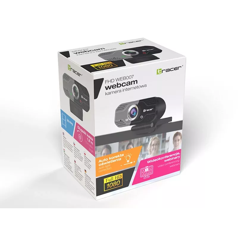 Tīmekļa kamera Tracer WEB007 2 MP 1920 x 1080 pikseļi USB 2.0 Melna