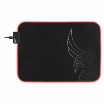 L33T Gaming 160405 Karlvagn RGB Gaming pelēkais paliktnis, vidēja izmēra, ātra virsma. 355 x 255 x 3 mm, melns