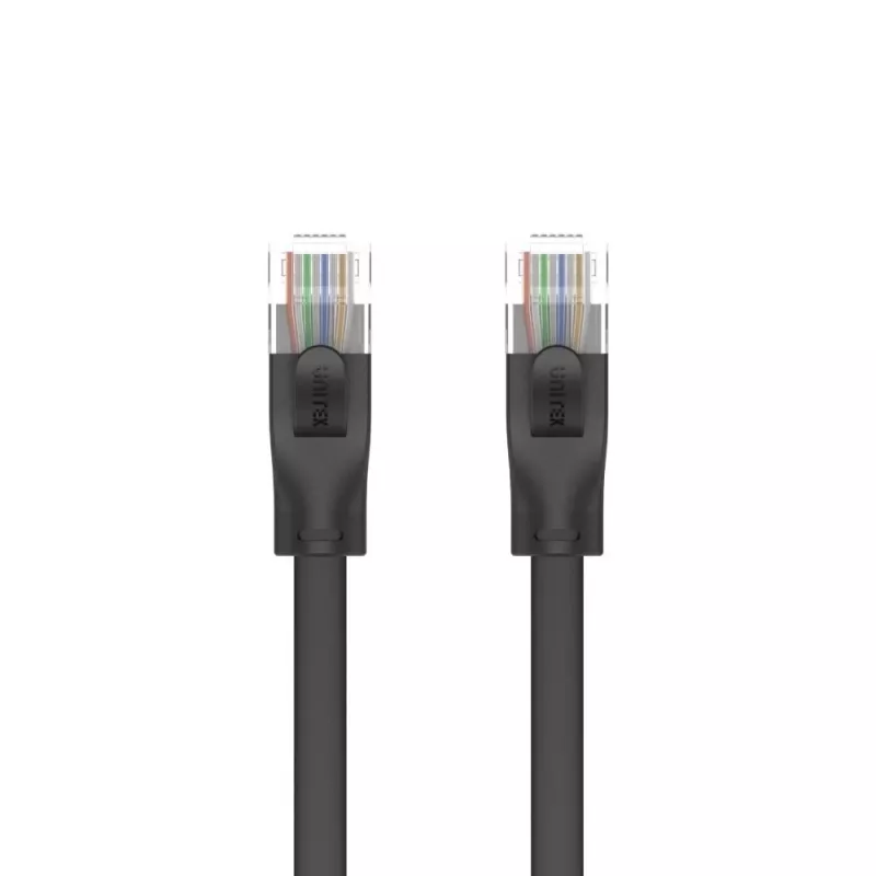 Unitek Ethernet kabelis Cat6 UTP RJ45 5 m, melns, masīvs vads, 250 MHz, zeltīti kontakti