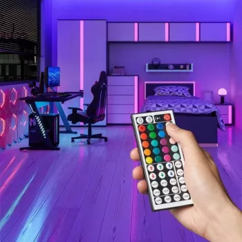 LED lentes gaisma Vention PAEWH 2 m, USB barošana 5V, RGB ar IR tālvadību, abpusējas līmlentes montāža