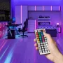 LED lentes gaisma Vention PAEWH 2 m, USB barošana 5V, RGB ar IR tālvadību, abpusējas līmlentes montāža