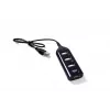 VAKOSS USB centrmezgls TC-234UX — 4 portu USB 2.0 centrmezgls, līdzstrāvas barošana (5V, 1A), melns