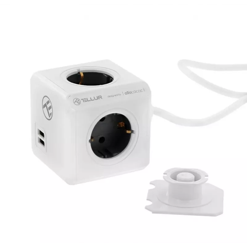 Strāvas sadalītājs Tellur Power Cube Extended 4 kontaktligzdas 2 USB porti