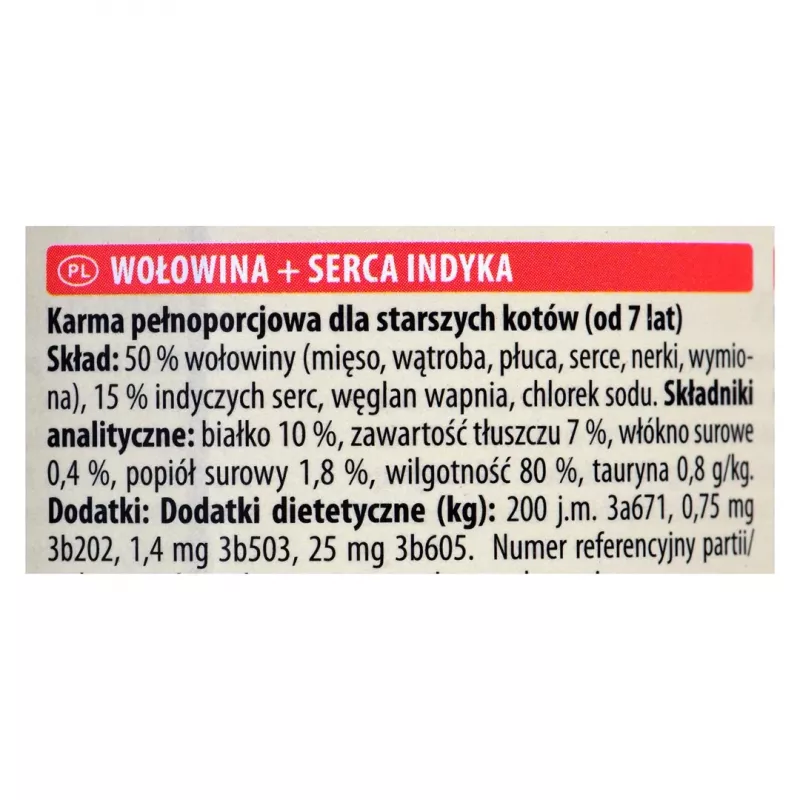 Mitrā kaķu barība animonda ANIMONDA Carny 200 g — liellopu gaļa un tītara gaļa, bez graudiem, vecāka gadagājuma kaķiem
