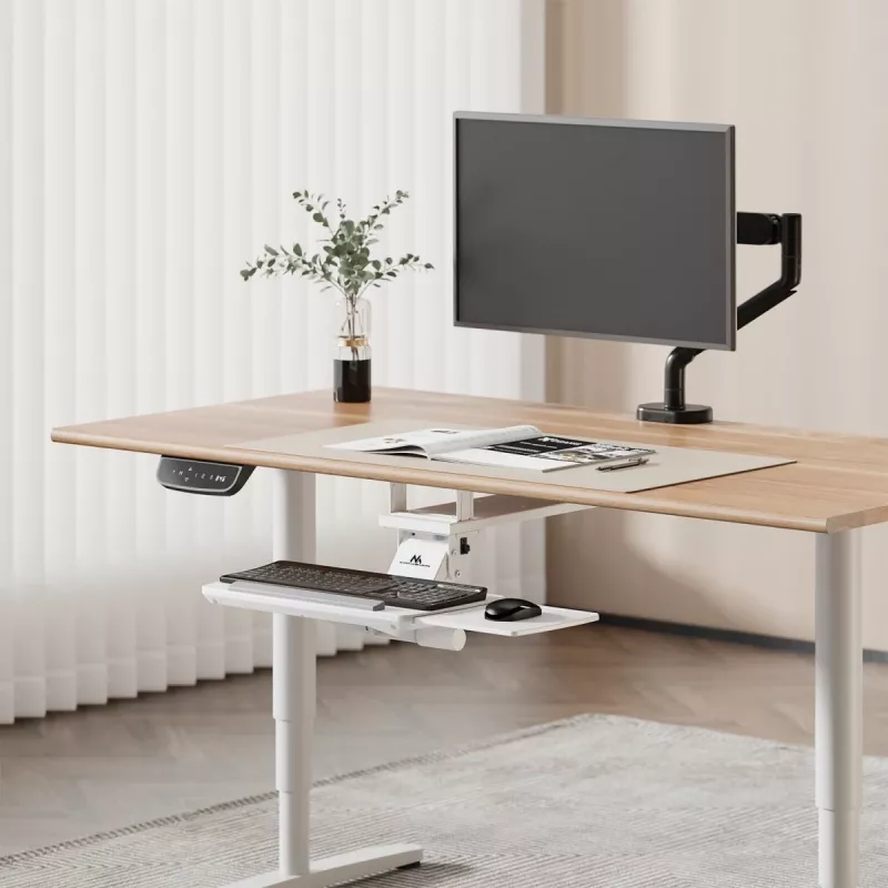 Tastatūras turētājs MACLEAN MC-156 W — regulējams zemgalda paliktnis, maks. slodze 5 kg