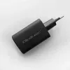 Qoltec 50766 mobilās ierīces lādētājs klēpjdatoram, pārnēsājamai spēļu konsolei, power bank, viedtālrunim, viedpulkstenim, planšetdatoram Melns AC Ātrā uzlāde Iekštelpām
