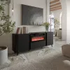 Kumode Cama Meble Volare 200 x 39 x 75 cm, melna, skaidu plātne, 16 mm rāmis