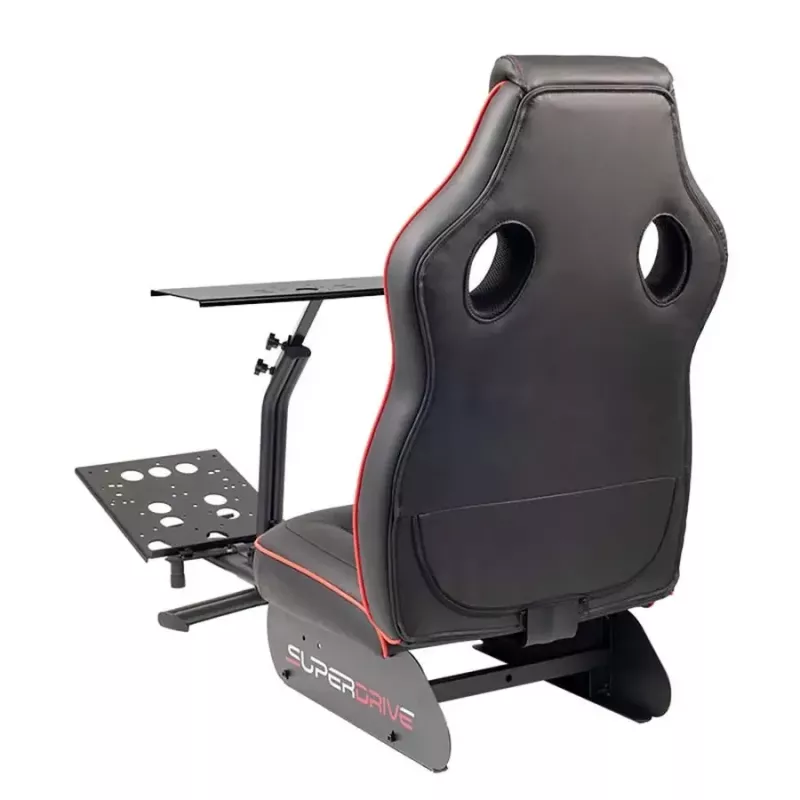 Sacīkšu pilots Subsonic SA5681 melns sarkans mākslīgā āda siets metāls