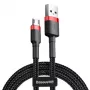 Micro USB kabelis Baseus Cafule 1,5A 2m (sarkans & melns)