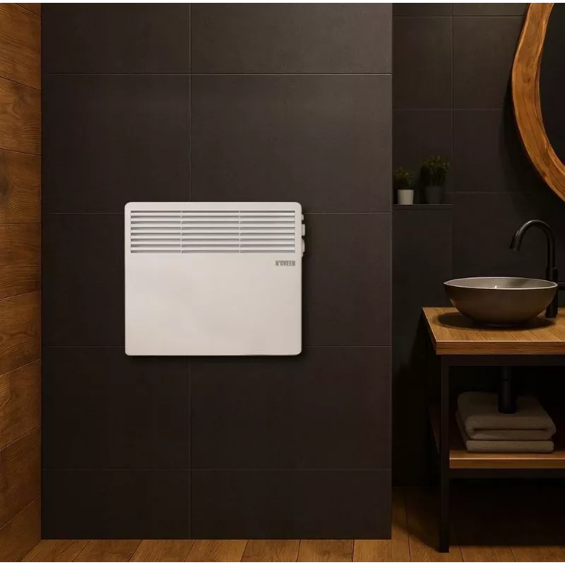 N'OVEEN 1000W elektriskais pārnēsājamais pie sienas montējams konvektora sildītājs ar termostatu CH3350