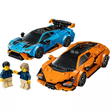 Konstruktors LEGO Speed Champions komplekts 77238 — Lamborghini Revuelto & Huracán STO, 607 detaļas, 2 minifigūras, ieteicamais vecums 10+