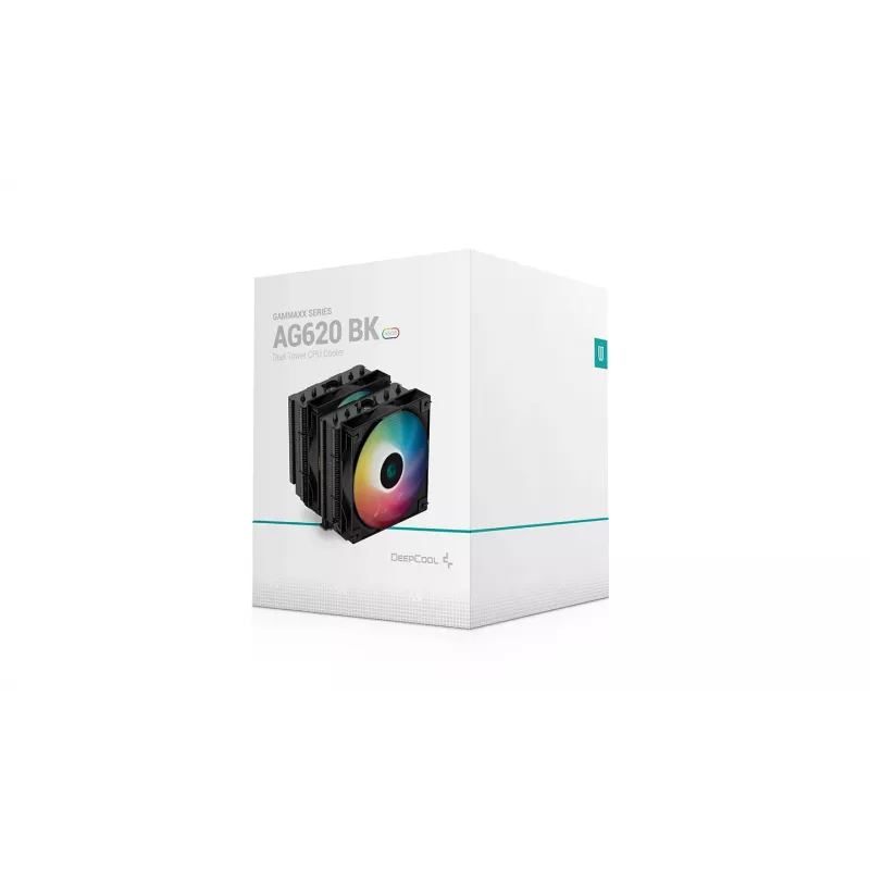 DeepCool AG620 BK ARGB procesora gaisa dzesētājs 12 cm Melns, Balts 1 gab.