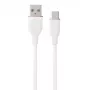 Silikona kabelis USB Type-A - Type-C (balts, 1 m)