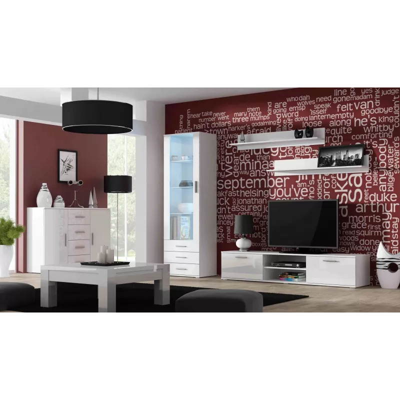 Cama viesistabas kumode UNI balts balts/balts glancēts