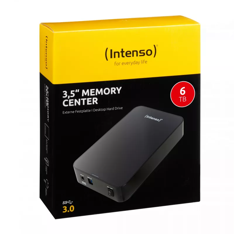 Intenso Memory Center ārējais cietais disks 6 TB 5400 RPM 3.5 USB Type-A 3.2 Gen 1 (3.1 Gen 1) Melns