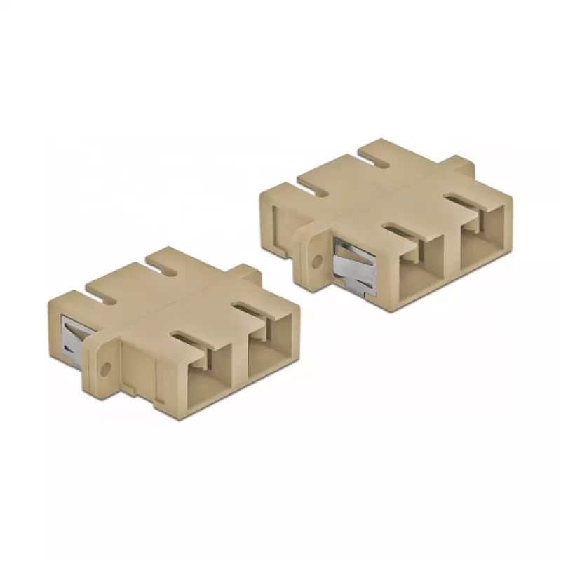 Optisko šķiedru adapteris DELOCK SC sievišķais–sievišķais, bēšs, 4 gab. iepakojumā (modelis 85996)
